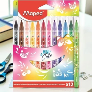 Filctoll készlet Maped 2,8mm, kimosható, Mini Cute 12 különböző szín
