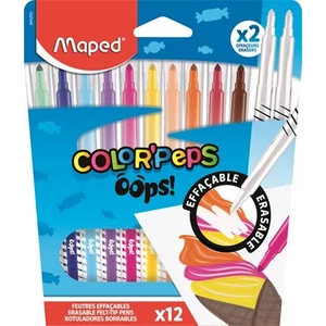 Filctoll készlet Maped 3,6mm, törölhető,Color`Peps Oops 10+2 különböző szín