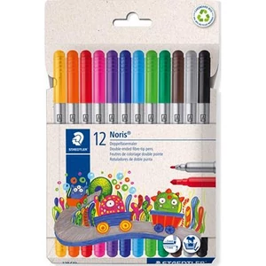 Filctoll készlet Staedtler 1-3 mm, kétvégű, kimosható, Noris 320 12 különböző szín