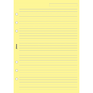Filofax határidőnapló pótlap Jegyzetlapok vonalas sárga papír kalendárium naptárbetét