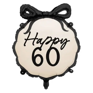 Fólia lufi 60. évszámos masnis, Happy, 45 cm