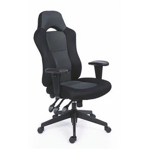 Főnöki szék fekete/szürke gyöngyszövet-borítás fekete lábkereszt MAYAH Racer Plus