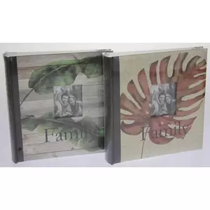 Fotoalbum 10x15cm/200kép férőhely,ablakos zsebes barna levél mintás [5999047400087]KD46200MA LEAF01