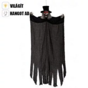 Csontváz Dekoráció Világító LED szemű vámpír csontváz 170cm Nevető hanggal,Halloweenre