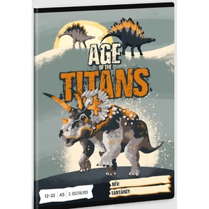 Füzet 12-32 A5 vonalas Ars Una Age of the Titans (5261) 23 dínó 53602619 3.osztályos prémium minőségű fü