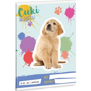 Füzet 12-32 A5 Vonalas Ars Una Cuki-Golden Retriever (5495) 25 53603494 3.osztályos prémium minőségű fü