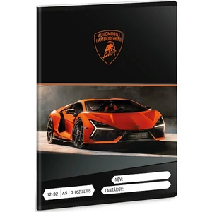 Füzet 12-32 A5 Vonalas Ars Una Lamborghini (5446) 25 53603494 3.osztályos prémium minőségű fü