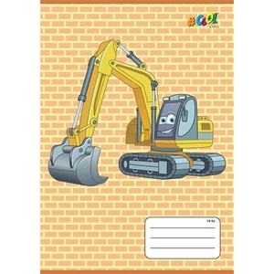 Füzet 14-32 A5 vonalas 1. osztály, COOL BY VICTORIA, Excavator 1. osztályos füzet