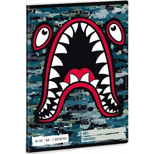 Füzet 16-32 A5 vonalas Ars Una Flying Shark 53593498 2.osztályos füzet prémium minős