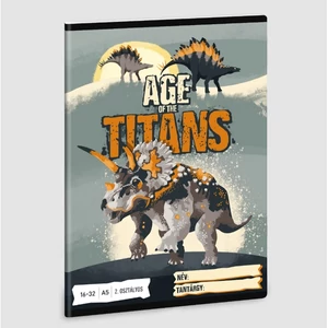 Füzet 16-32 A5 vonalas Ars Una Age of the Titans (5261) 23 dínó 53593498 2.osztályos füzet prémium minős