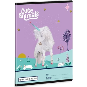 Füzet 16-32 A5 Vonalas Ars Una Cute Animals Unicorn (5448) 25 53593498 2.osztályos füzet prémium minős