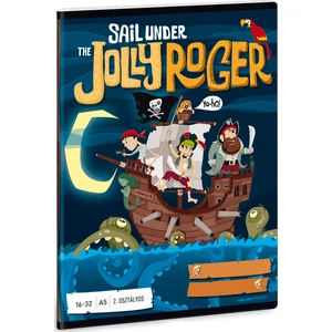 Füzet 16-32 A5 vonalas Ars Una Jolly Roger Kalózos (806) 18' 53593498 2.osztályos füzet prémium minős