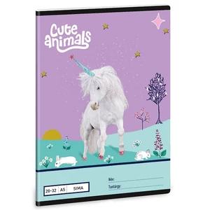 Füzet 20-32 A5 Sima Ars Una 25 Cute Animals Unicorn (5448) 25 53614483 prémium minőség