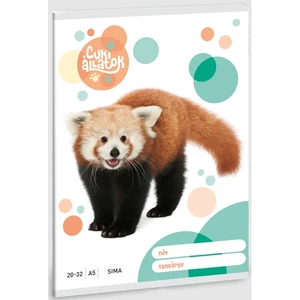 Füzet 20-32 A5 sima Ars Una Cuki-Vörös Panda (5309) 23 53613097 prémium minőségű füzet