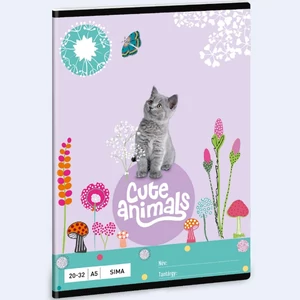 Füzet 20-32 A5 sima Ars Una Cute Animals-kitten (5368) 24 cica 53613684 prémium minőségű füzet