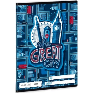 Füzet 20-32 A5 sima Ars Una The Great City - Város 19 93618991 prémium minőségű füzet