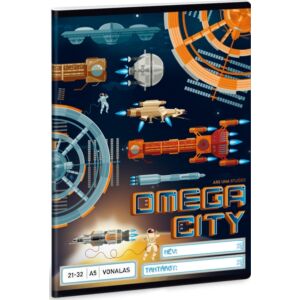 Füzet 21-32 A5 vonalas Ars Una Omega City - Űrhajós 19' 4-től 8.osztályig prémium minőség