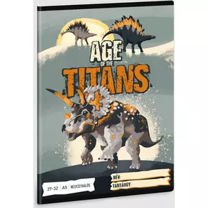 Füzet 12-32 A5 vonalas Ars Una Age of the Titans (5261) 23 dínó 53632616 prémium füzet négyzethálós