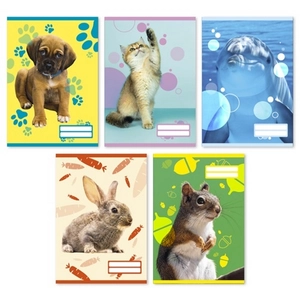 Füzet 27-32 A5 kockás pd kisalakú 32lapos Colores Cute Animals 