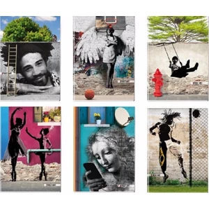 Füzet A4 Blasetti kockás street art 80g 42lapos kockás 6318 5M