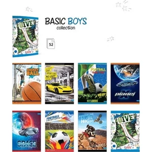 Füzet A4 kockás 52lap A/4 Basic Boys '25 