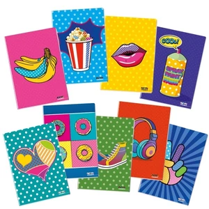 Füzet A4 kockás Blasetti 100g kemény fedeles 50l POP ART 8513