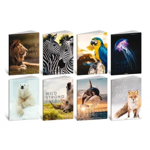 Füzet A4 kockás Blasetti 80g kemény fedeles 42l WILD ANIMALS