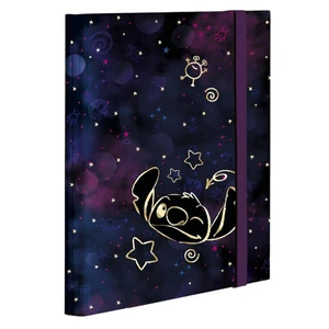 Füzetbox, gumis Stitch Gold A4, karton