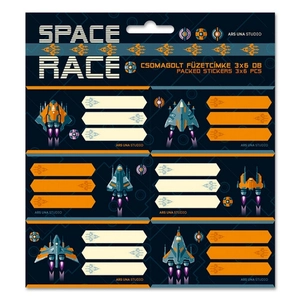Füzetcímke Ars Una 3x6db Space Race (5143) 22 53831439 csomagolt Ars Una kollekció