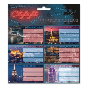 Füzetcímke Ars Una 3x6db 24'' City light 53834201 Öntapadós - egy csomagban külön