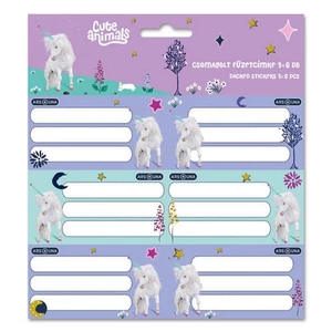 Füzetcímke Ars Una 3x6db 25'' Cute Animal Unicorn Öntapadós - egy csomagban külön