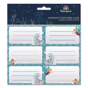 Füzetcímke Ars Una 3x6db 23 Stardust   unikornis 53832580 Öntapadós - egy csomagban külön