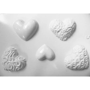 Gipszköntő forma mintás szívek 3 d-s hatás