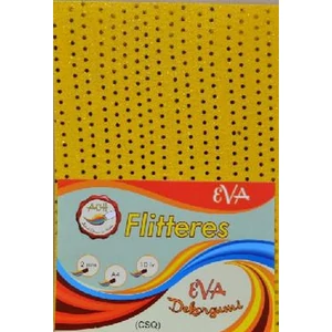 Dekorgumi flitter es citrom 2mm, A4 EVA Gumilap glitteres