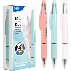 Golyóstoll, négyszínű, Deli 0.7mm EQ181