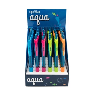 Golyóstoll Spoko X18-as Aqua neon vegyes kék íráskép