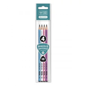 Grafitceruza HB Ars Una háromszögletű, fekete pöttyös 4db -os [5993120005824] prémium minőség