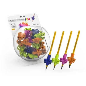 Ceruzafogó ceruza markolat fogássegítő, szilikon, csillámos vegyes színekben balkezeseknek is