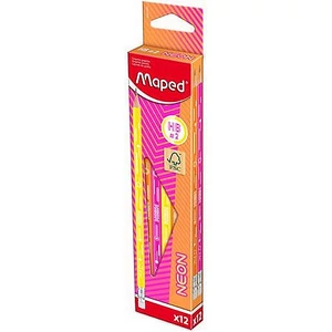 Grafitceruza HB MAPED "Black`P radírral háromszögletű  Neon" vegyes színek