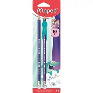Grafitceruza HB Maped radírral, háromszögletű, ceruzafogóval Kidy Learn