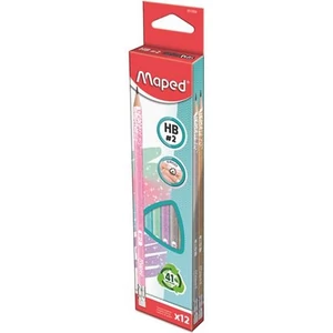 Grafitceruza HB Maped Radírral, Háromszögletű Black`Peps Glitter Deco 1db/ár