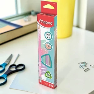 Grafitceruza HB Maped Radírral, Háromszögletű Black`Peps Glitter Deco 1db/ár