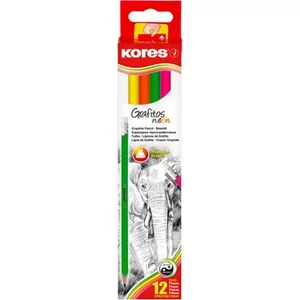Grafitceruza HB radírral Kores háromszögletű, KORES Neon IK92306