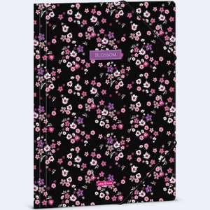 Ars Una Gumis mappa A4 24' Pearl Blossom black 50213771 350gr vastag kartonból