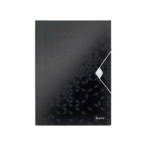 Gumis mappa A4 Leitz PP, Wow, fekete Iratrendezés, archiválás