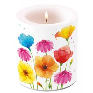 Gyertya átvilágítós Colourful Summer Flowers 10x10cm