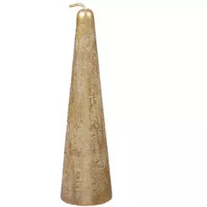 Gyertya kúp alakú arany metál, 4,1x15cm