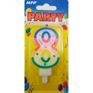 Party számgyertya Szülinapi 8 vidám színes számgyertya Szülinapi tortadísz