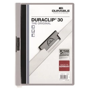 Gyorsfűző klipes A4 DURABLE DURACLIP 30 szürke