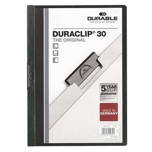 Gyorsfűző klipes A4 DURABLE DURACLIP 30 sötétzöld